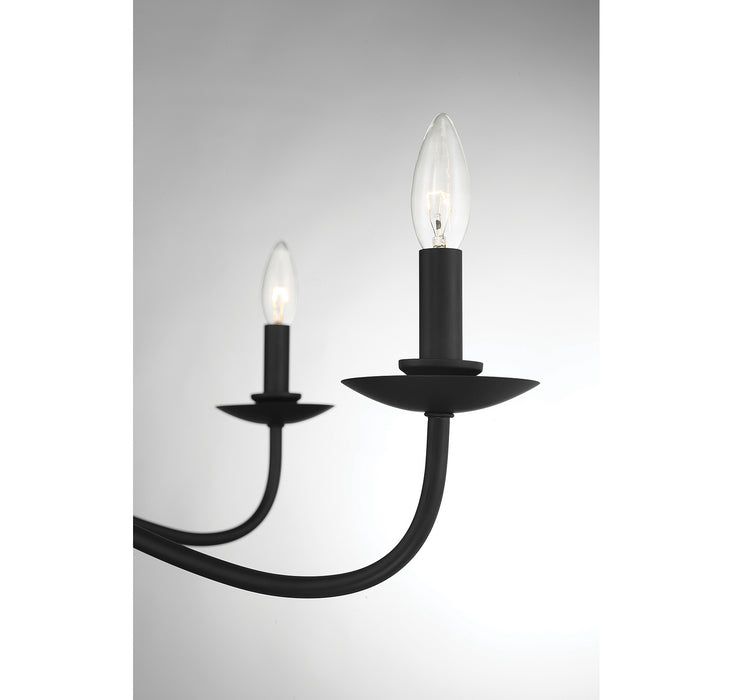 Meridian M10085MBK Five Light Chandelier, Matte Black