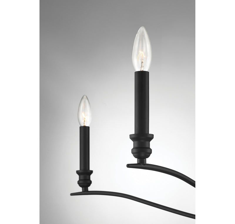 Meridian M10086MBK Five Light Chandelier, Matte Black