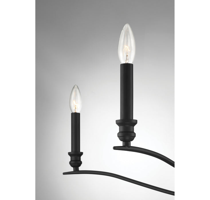 Meridian M10086MBK Five Light Chandelier, Matte Black