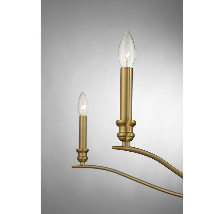 Meridian M10086NB Five Light Chandelier, Natural Brass
