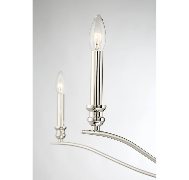 Meridian M10086PN Five Light Chandelier, Polished Nickel