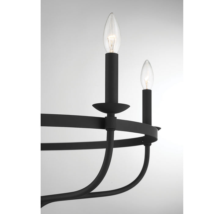 Meridian M10087MBK Five Light Chandelier, Matte Black