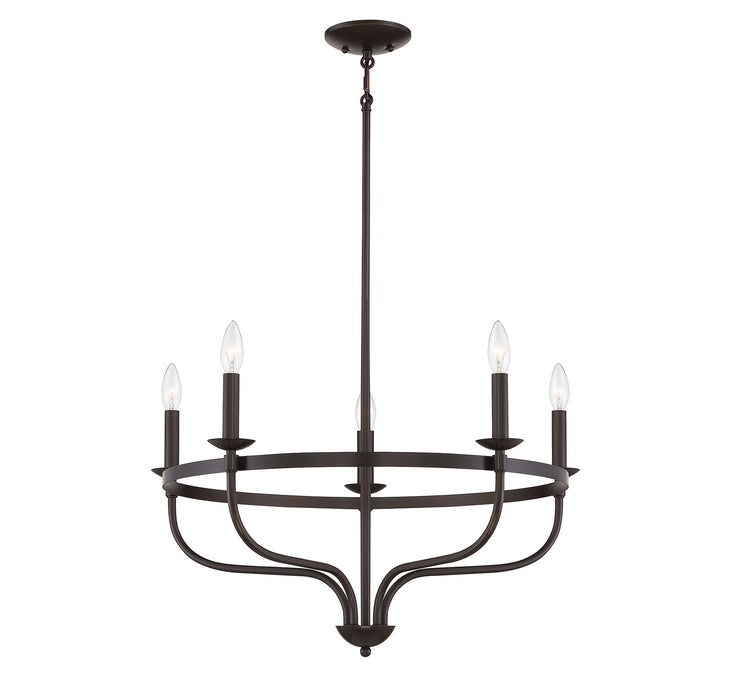 Meridian M10087ORB Five Light Chandelier, Oil Rubbed Bronze