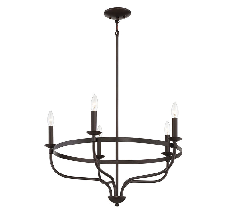 Meridian M10087ORB Five Light Chandelier, Oil Rubbed Bronze