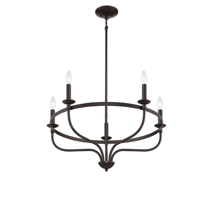 Meridian M10087ORB Five Light Chandelier, Oil Rubbed Bronze