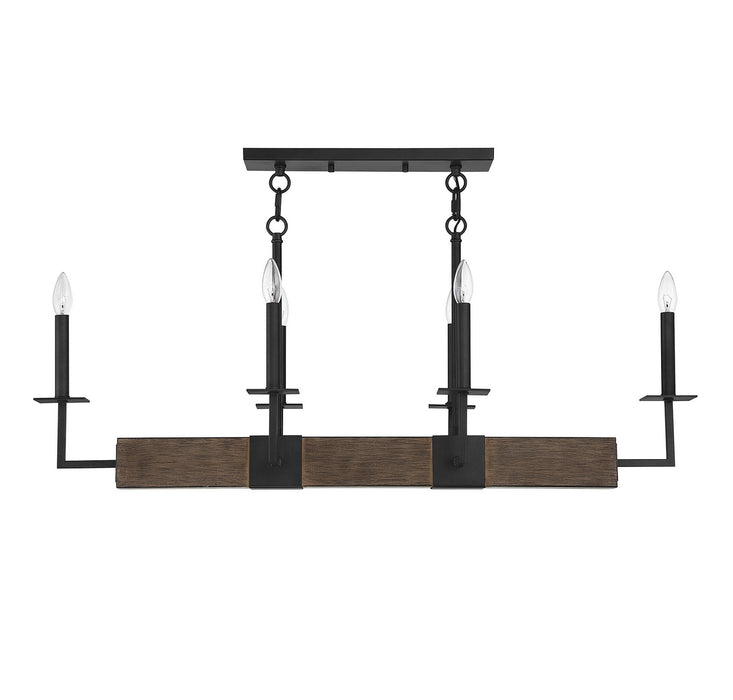 Meridian M10088DG Six Light Linear Chandelier, Remington
