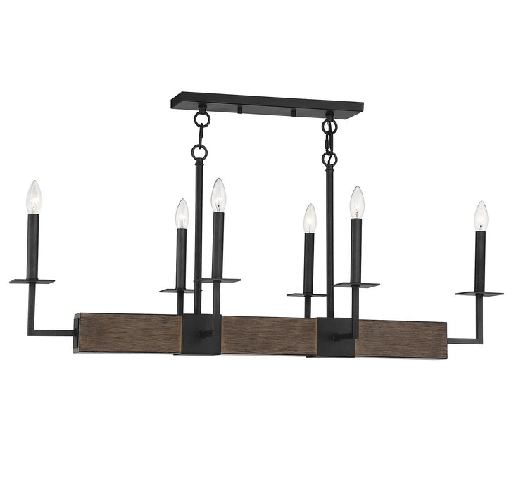 Meridian M10088DG Six Light Linear Chandelier, Remington