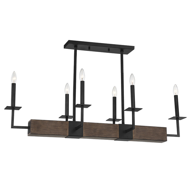 Meridian M10088DG Six Light Linear Chandelier, Remington