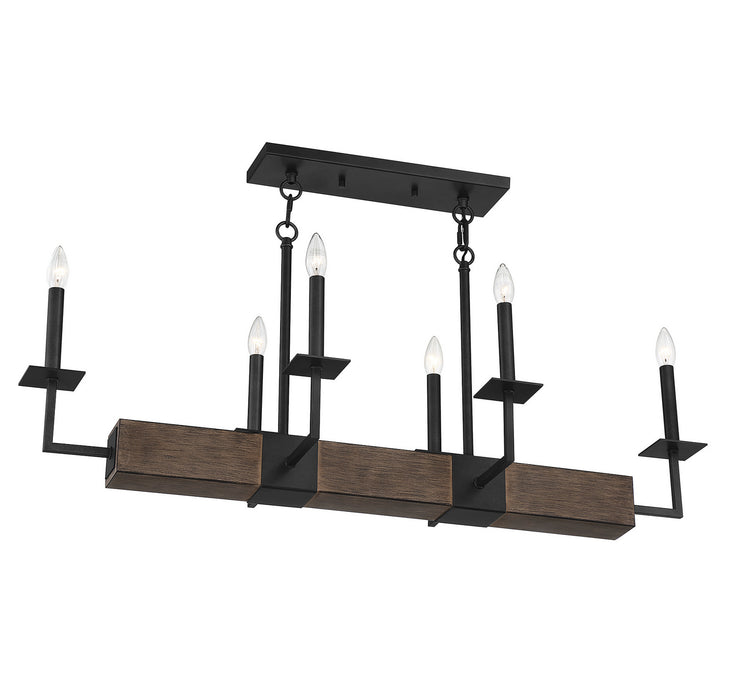 Meridian M10088DG Six Light Linear Chandelier, Remington