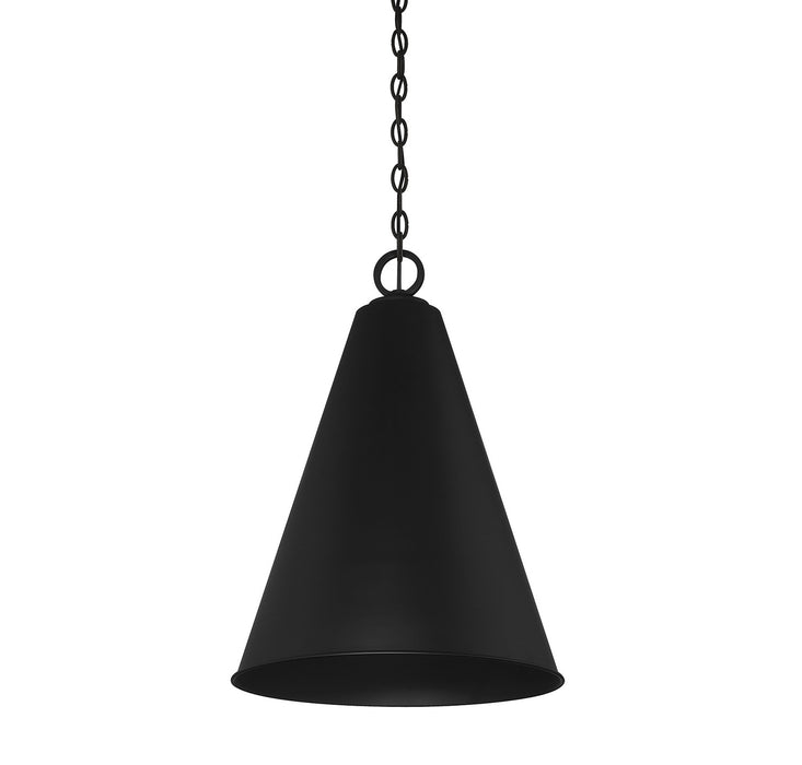 Meridian M70112MBK One Light Pendant, Matte Black
