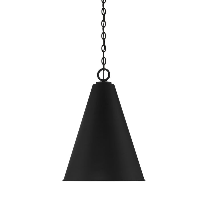 Meridian M70112MBK One Light Pendant, Matte Black