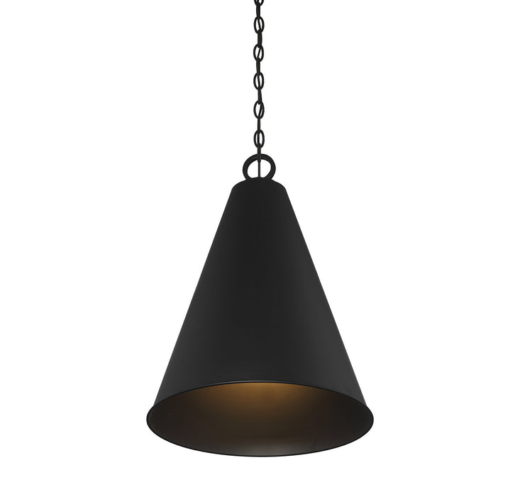 Meridian M70112MBK One Light Pendant, Matte Black