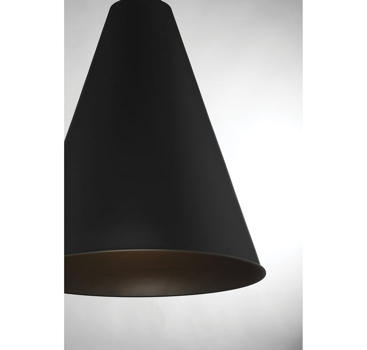 Meridian M70112MBK One Light Pendant, Matte Black