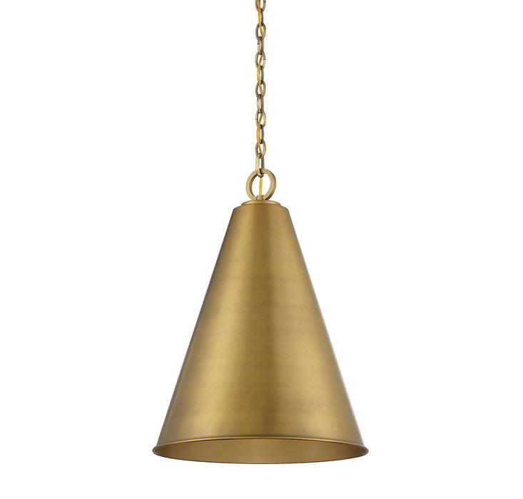 Meridian M70112NB One Light Pendant, Natural Brass
