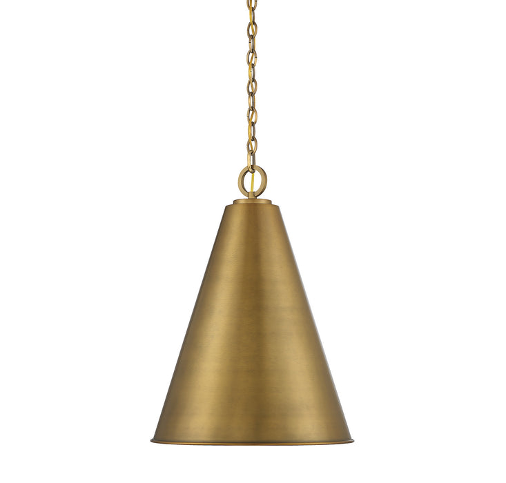 Meridian M70112NB One Light Pendant, Natural Brass