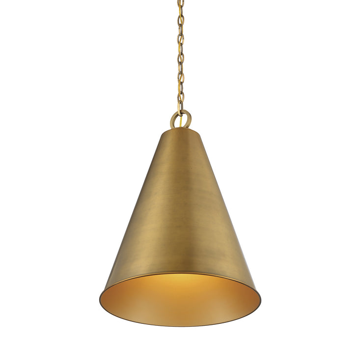 Meridian M70112NB One Light Pendant, Natural Brass