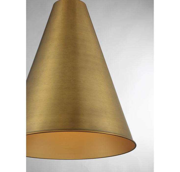 Meridian M70112NB One Light Pendant, Natural Brass