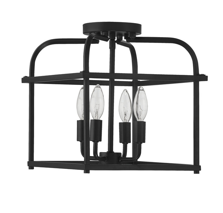 Meridian M60061MBK Four Light Semi-Flush Mount, Matte Black