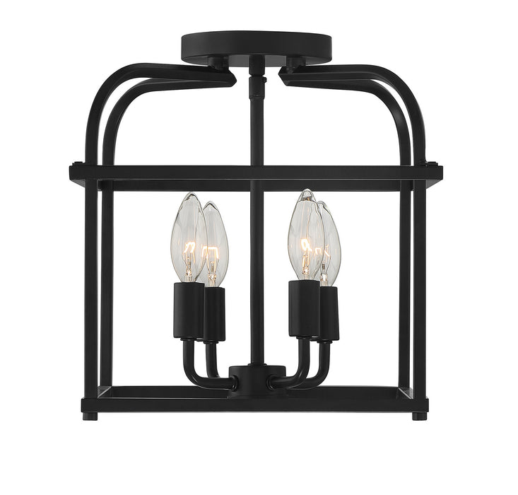 Meridian M60061MBK Four Light Semi-Flush Mount, Matte Black