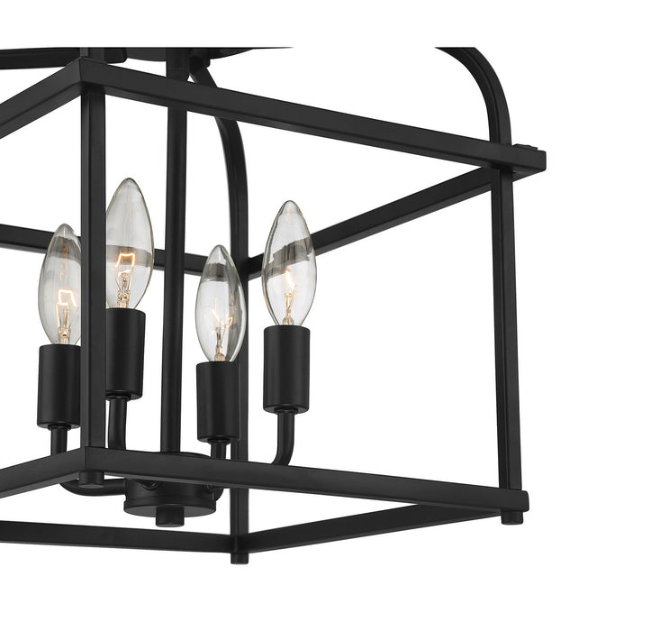 Meridian M60061MBK Four Light Semi-Flush Mount, Matte Black