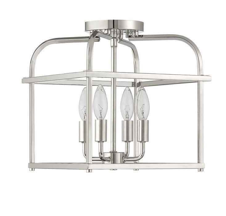 Meridian M60061PN Four Light Semi-Flush Mount, Polished Nickel