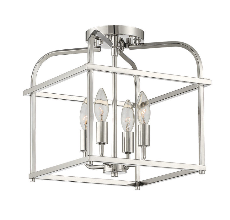 Meridian M60061PN Four Light Semi-Flush Mount, Polished Nickel