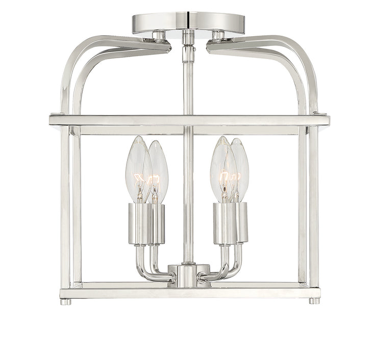 Meridian M60061PN Four Light Semi-Flush Mount, Polished Nickel
