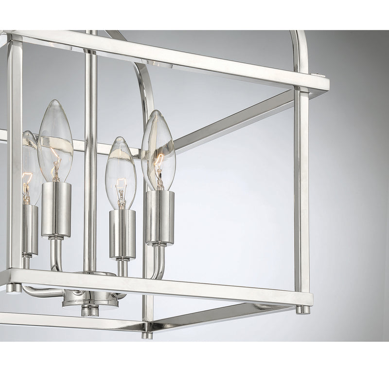 Meridian M60061PN Four Light Semi-Flush Mount, Polished Nickel