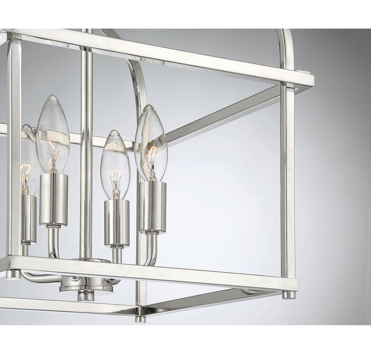 Meridian M60061PN Four Light Semi-Flush Mount, Polished Nickel