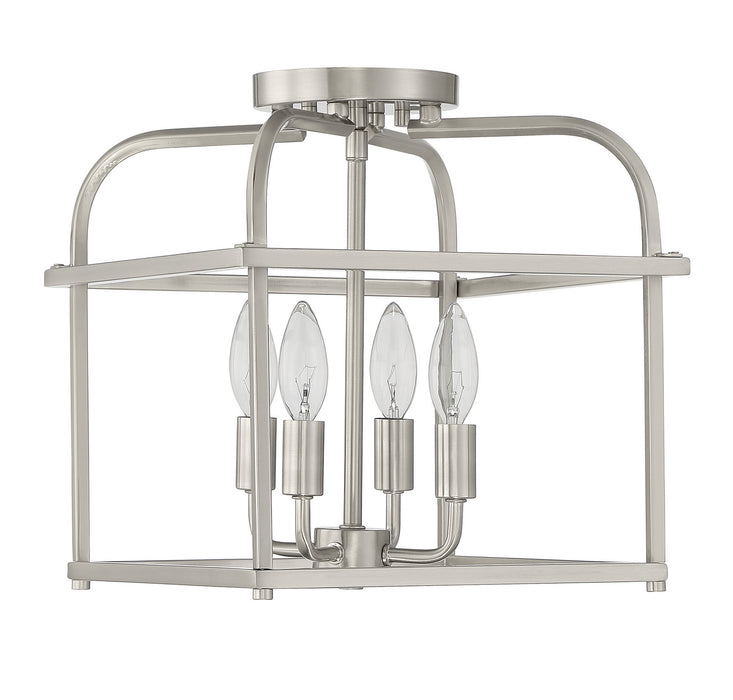 Meridian M60061BN Four Light Semi-Flush Mount, Brushed Nickel