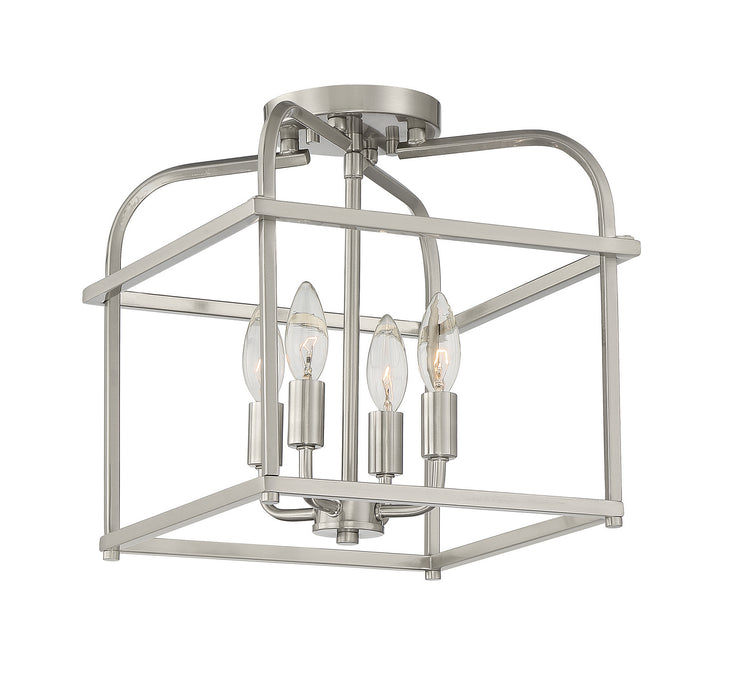 Meridian M60061BN Four Light Semi-Flush Mount, Brushed Nickel