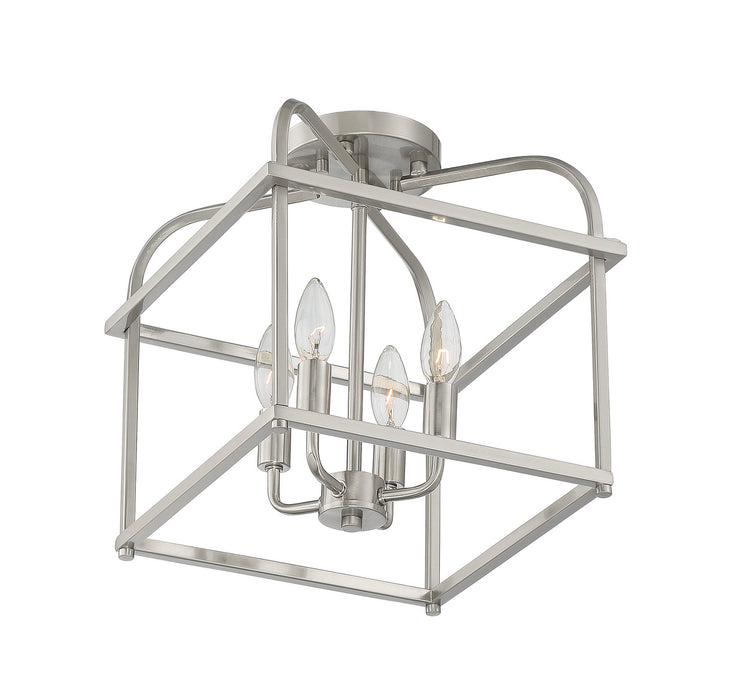 Meridian M60061BN Four Light Semi-Flush Mount, Brushed Nickel
