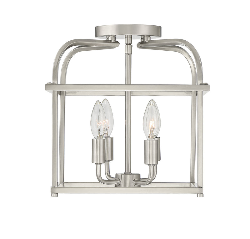 Meridian M60061BN Four Light Semi-Flush Mount, Brushed Nickel