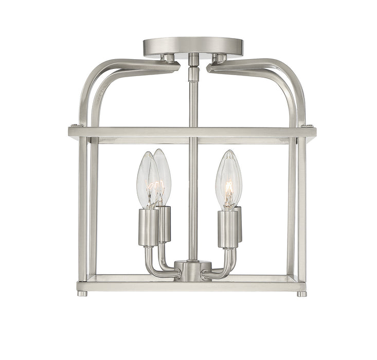 Meridian M60061BN Four Light Semi-Flush Mount, Brushed Nickel
