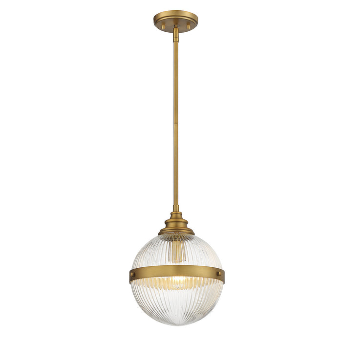 Meridian M70100NB One Light Mini Pendant, Natural Brass