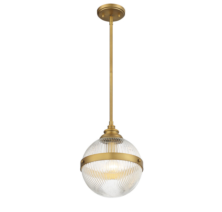 Meridian M70100NB One Light Mini Pendant, Natural Brass