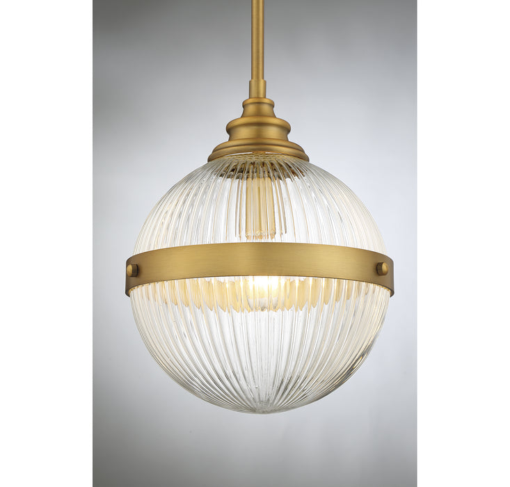 Meridian M70100NB One Light Mini Pendant, Natural Brass