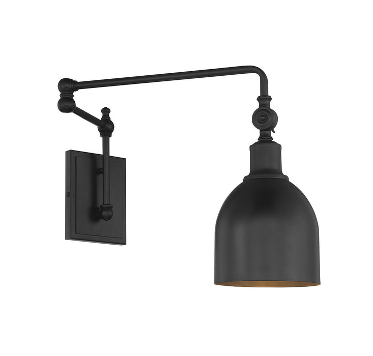 Meridian M90019MBK One Light Wall Sconce, Matte Black