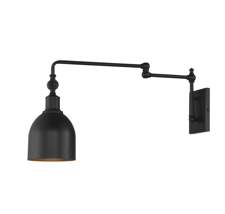 Meridian M90019MBK One Light Wall Sconce, Matte Black