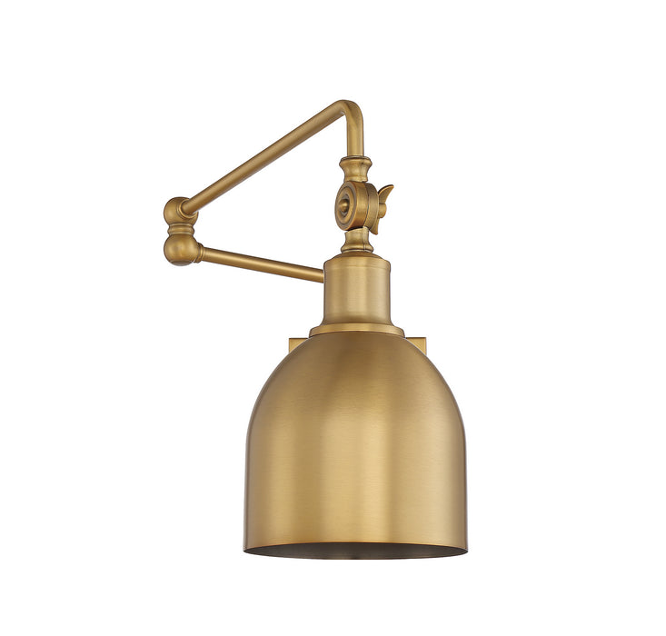 Meridian M90019NB One Light Wall Sconce, Natural Brass
