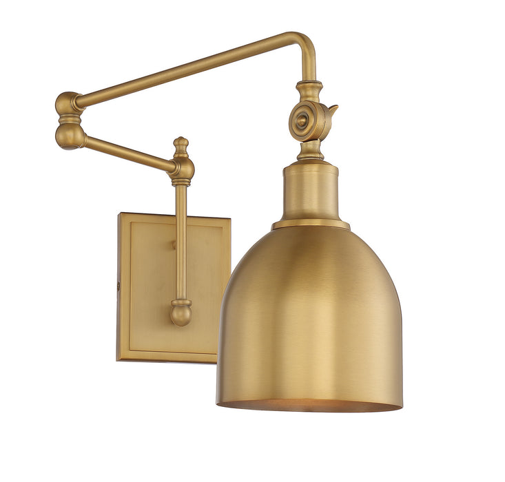 Meridian M90019NB One Light Wall Sconce, Natural Brass