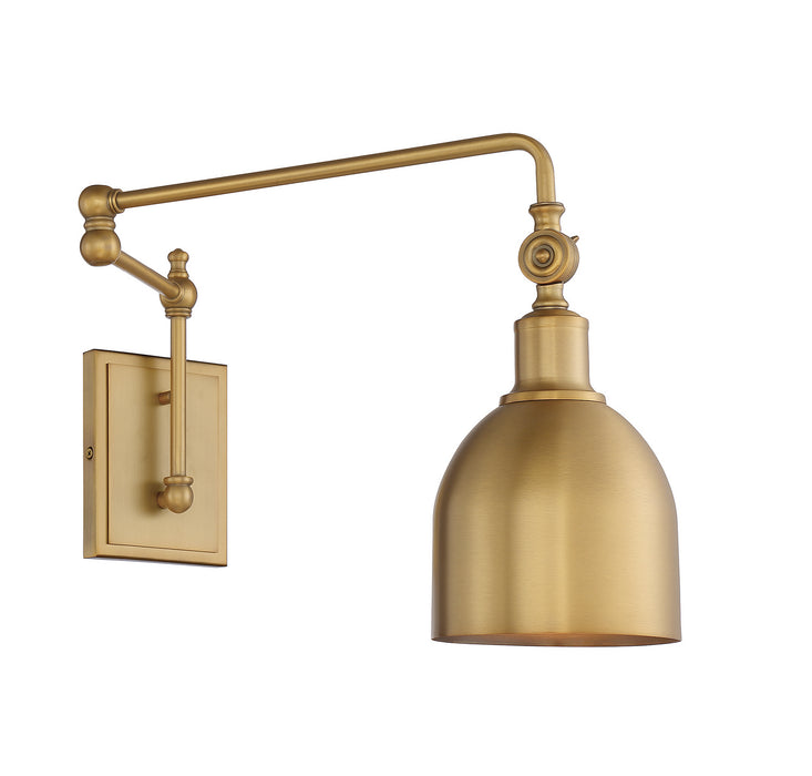 Meridian M90019NB One Light Wall Sconce, Natural Brass