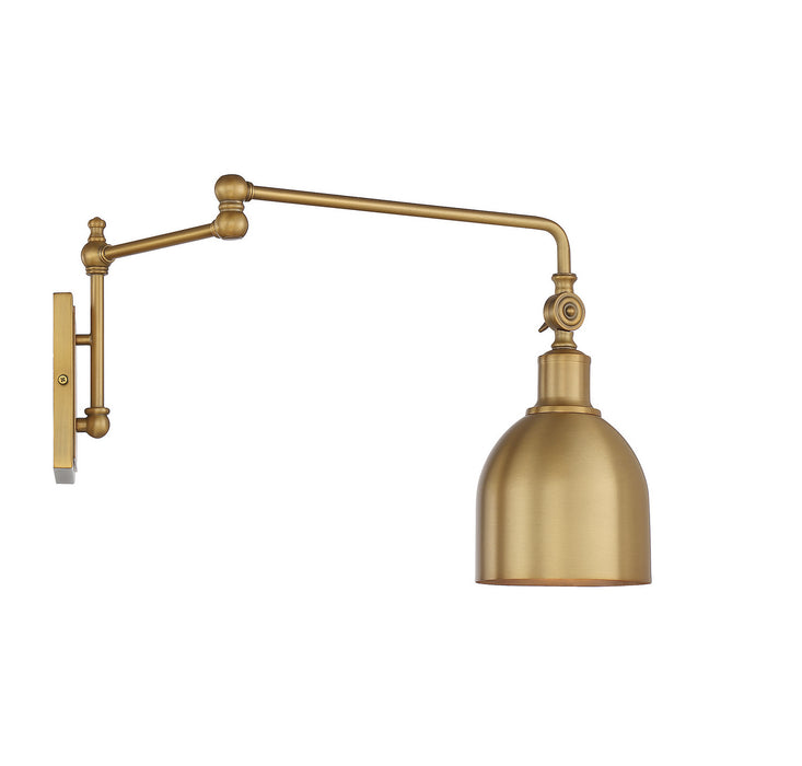Meridian M90019NB One Light Wall Sconce, Natural Brass