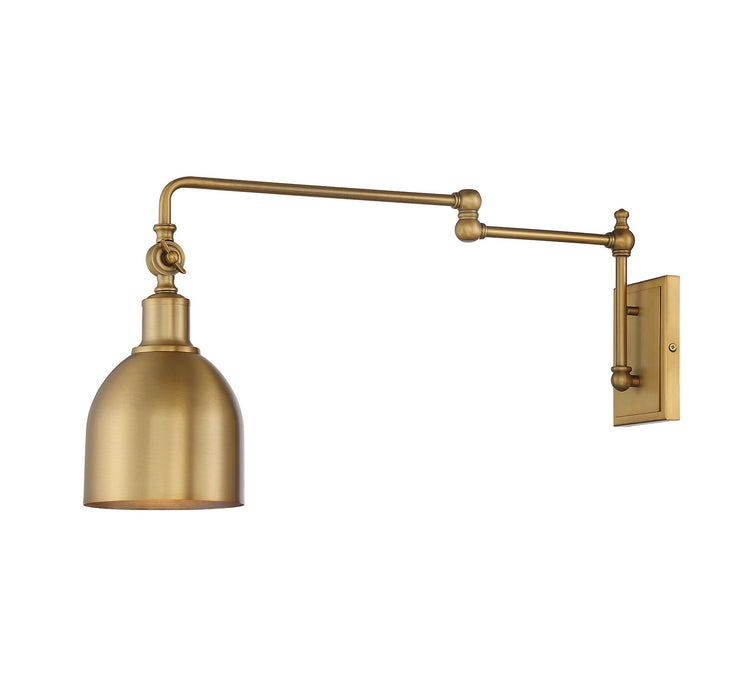 Meridian M90019NB One Light Wall Sconce, Natural Brass