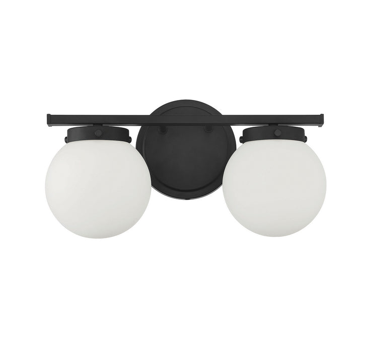 Meridian M80047MBK Two Light Bathroom Vanity Light, Matte Black