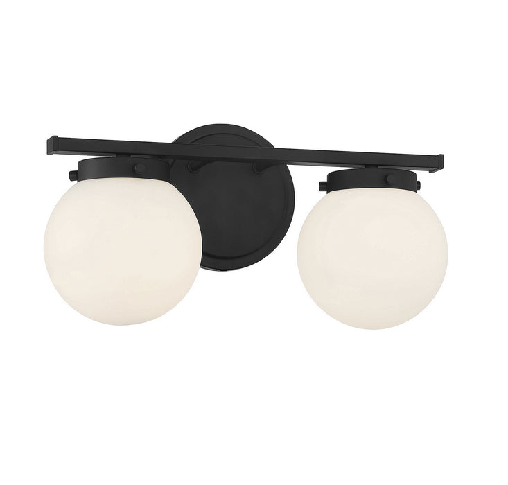 Meridian M80047MBK Two Light Bathroom Vanity Light, Matte Black