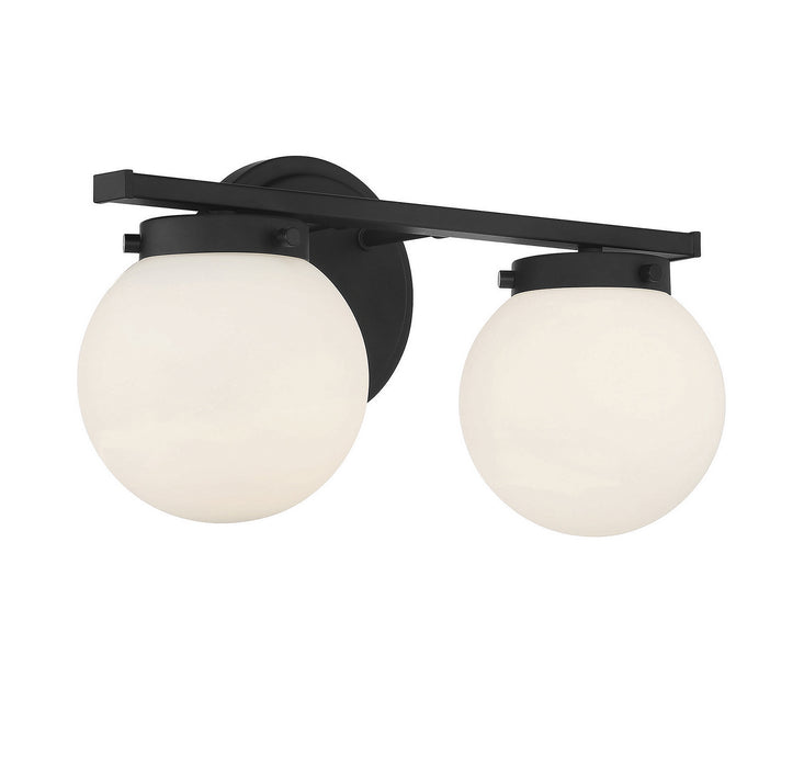Meridian M80047MBK Two Light Bathroom Vanity Light, Matte Black