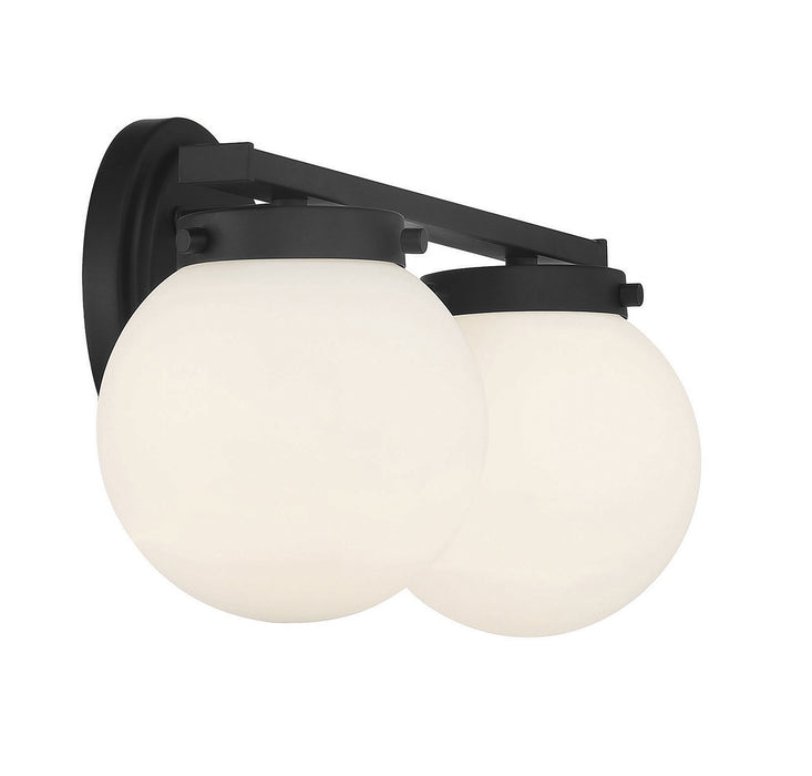Meridian M80047MBK Two Light Bathroom Vanity Light, Matte Black