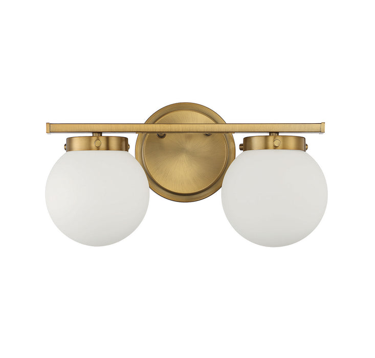 Meridian M80047NB Two Light Bathroom Vanity Light, Natural Brass