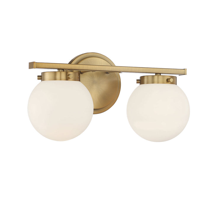 Meridian M80047NB Two Light Bathroom Vanity Light, Natural Brass